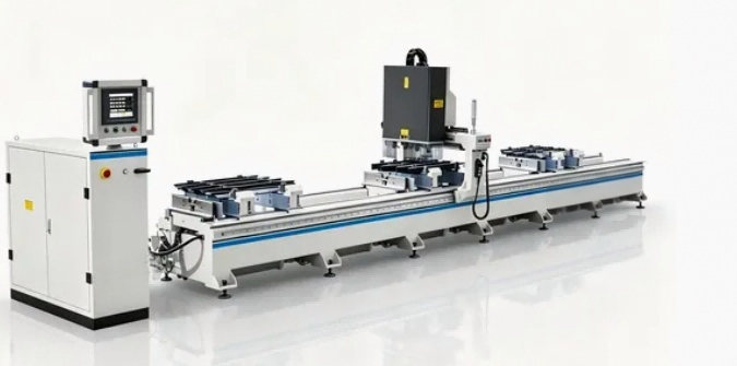 Visoko natančen 4-glavni CNC vrtalni stroj za zavese iz aluminija